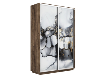 Шкаф-купе Экспресс Люкс 2-х дверный (Фото №1001 Абстракция серая)