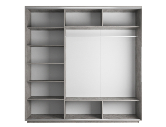 Шкаф-купе Экспресс Люкс 3-х дверный (Фото №1005 Абстракция розовая), Бетон