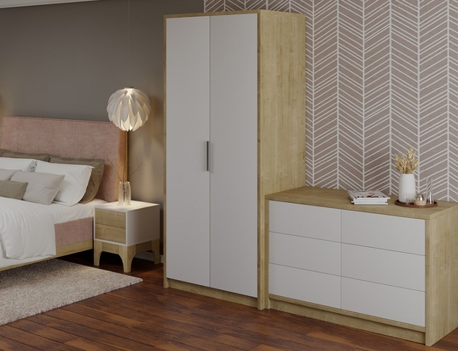 Шкаф 2-х дверный Odda в интерьере