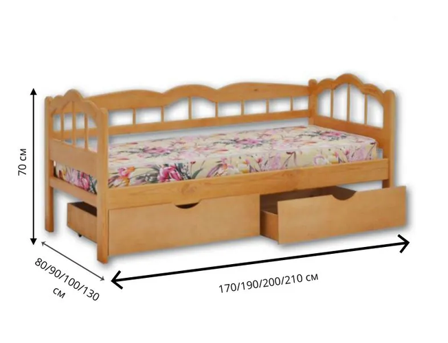 Кровать-диван Велес Жасмин (ерга) с ящиками