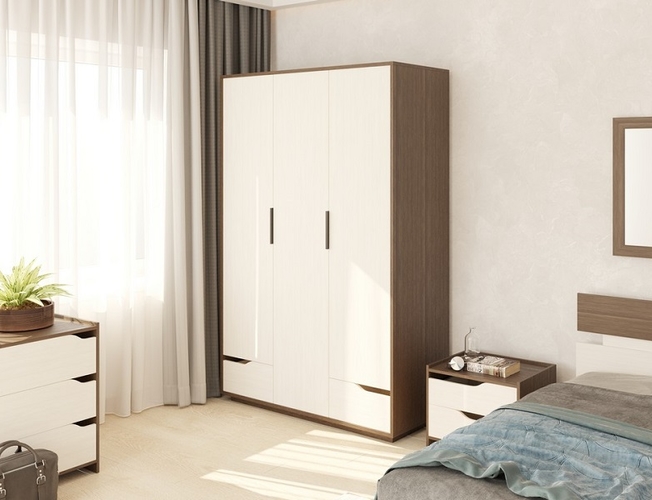 Шкаф 3-х дверный Milton в интерьере