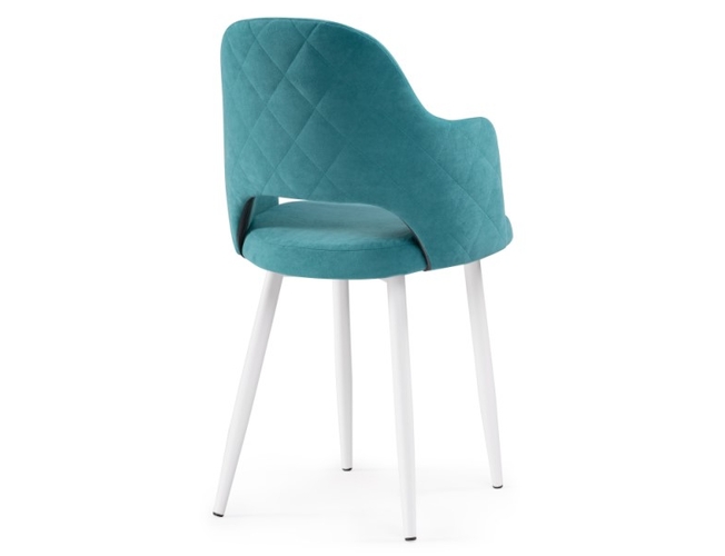 Стул на металлокаркасе Гутрид ромбы сзади белый/бирюзовый (Арт.507227)