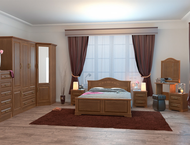 Купить двуспальную кровать из массива Эдем орех