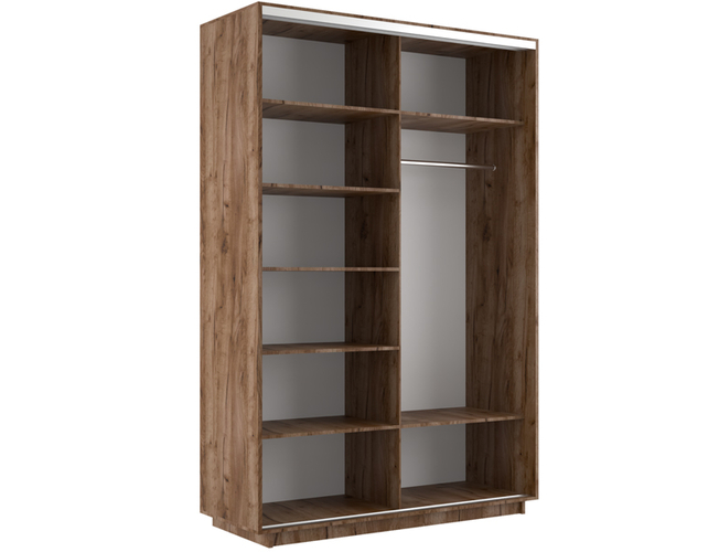 Шкаф-купе Экспресс Люкс 2-х дверный (Фото №1018 Абстракция фиолетово-золотая), Дуб табачный