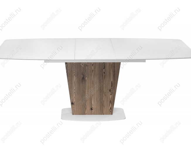 Стол на тумбе Оливер белый/лиственница горная (Арт 462107)